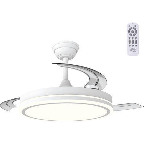 Ventilatore DC "Martina", funzione estate/inverno, 48W, bianco, 3 pale, 5040 lm, 3500-4000-6500 K, telecomando e timer
