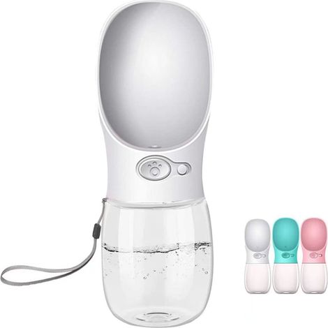 MINKUROW Tragbare Wasserflasche für Hunde, Wasserspender für Haustiere, antibakteriell, lebensmittelecht, auslaufsicher, für Hunde und Katzen, Reise-Flaschennapf, zum Trinken von Haustieren im Freien (1/5)