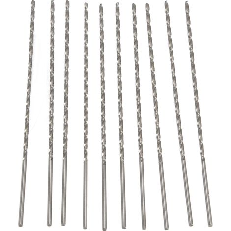 10 Forets HSS Extra-Longs pour Perçage Rapide et Précision Maximale, Haute Durabilité, Performance Fiable, Mèches Noires à Torsion (1/5)