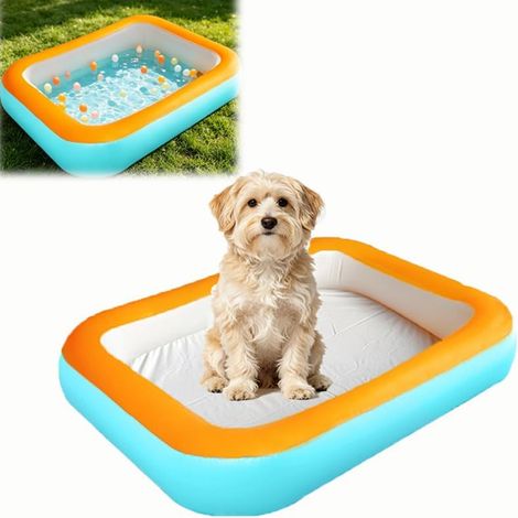 Piscine Gonflable, Pataugeoire Gonflable, Baignoire Gonflable Carrée, 120 x 90 cm, Piscines Rectangulaire, Pataugeoire d'eau pour Intérieur et Extérieur, Piscinette pour Famille et Jardin (1/5)