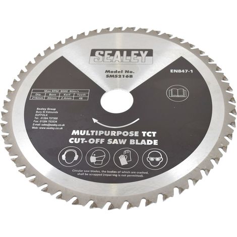 TCT Multipurpose Cut-Off Saw Blade 216 x 2.4mm/30mm 48tpu Pack of 1 (1/4)