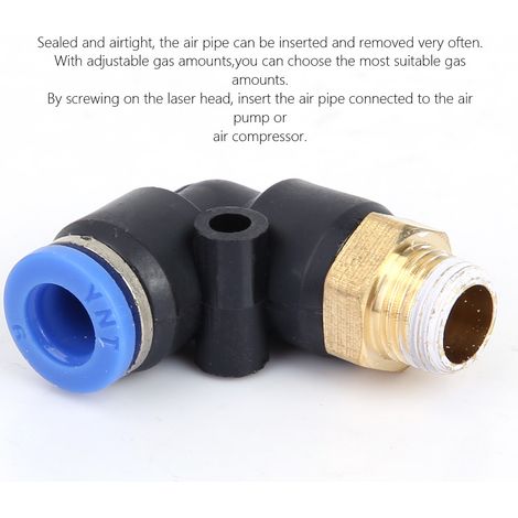 Valve à gaz laser avec buse pour machine de découpe laser C02, tuyau d'air 6mm, filetage Ø9.7, non réglable (1/5)