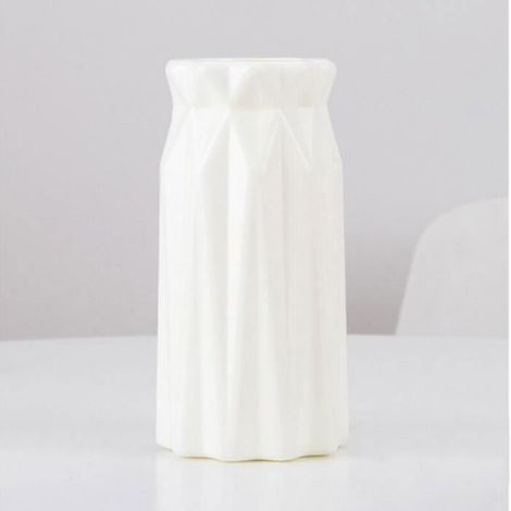 10PCS Vase en plastique - Nordique - Imitation rotin - Incassable - Décoration moderne - Blanc blanc, noir, gris, rose blanc VASE (1/3)