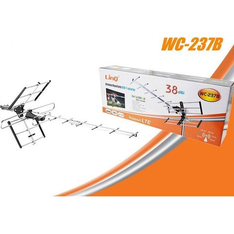Linq - Antenna Tv Uhf Dvb-t Dvb-t2 Digitale Esterno Amplificata Hdtv Lte 38dbi Wc-237b - (1/5)