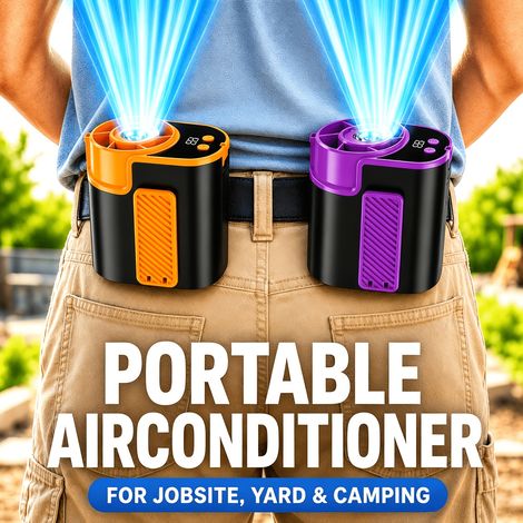 Pack 2 Ventilateurs Tour de Cou Rechargeables, Ventilateurs Sans Mains à Vent Puissant-Orange et violet (1/5)