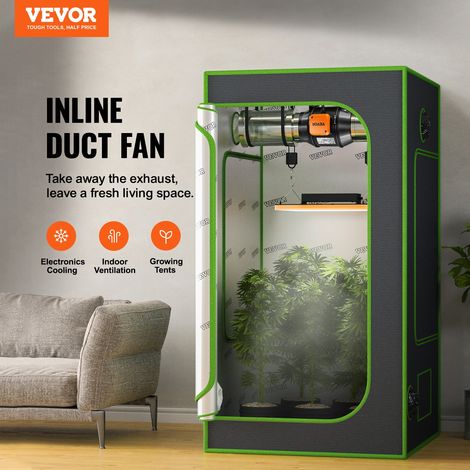 Ventilateur d'Extraction 150 mm Extracteur d'Air Conduit 683 m³/h 38 W Régulateur Température Humidité Silencieux Moteur Électrique pour Refroidissement Tentes Croissance Cultures Hydroponiques (1/5)