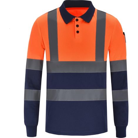 Polo de sécurité Travail Haute visibilité Manches Longues (1/5)