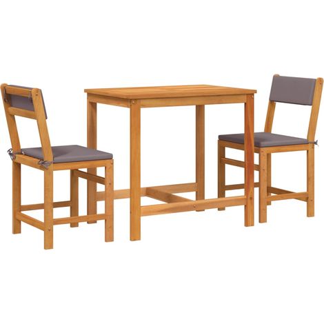 Maison Exclusive - 3-tlg. Balkonmöbel-Set mit Kissen Massivholz A