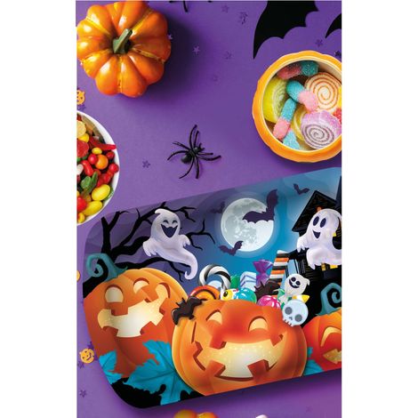 Vassoio in plastica a forma di zucca per Halloween, 39x24 cm (1/2)