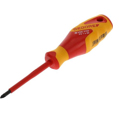 Tournevis VDE cruciforme PZ1, Tournevis isolé 1 000 V, Longueur 180 mm, Outil, VDE 2160 PZ 1, Acier (1/2)