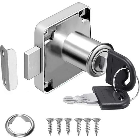 22-mm-Sicherheits-Nockenschloss für Schränke, mit Schlüssel, geeignet für Schränke, Möbel, Briefkästen, Schubladen, Wohnungen und Büros.