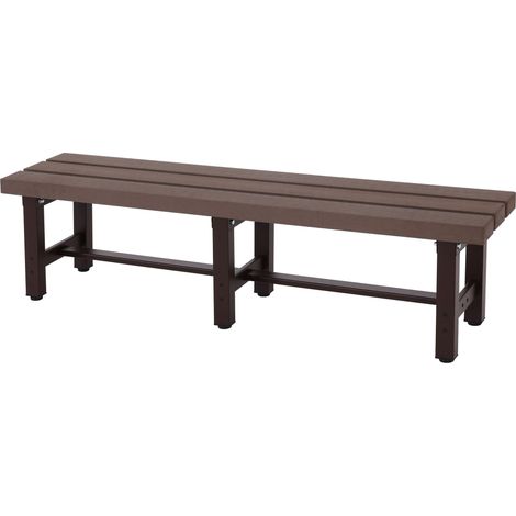 Alu Gartenbank HHG-664, Bank Parkbank Sitzbank Balkonbank, wetterfest WPC 150cm, braun