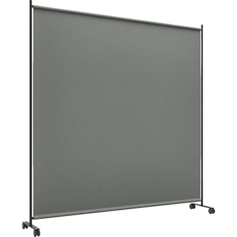 Paravent extérieur mobile sur roulettes, brise-vue pour jardin, terrasse, balcon - 183 x 30 x 181 cm - gris, écran d'intimité, clôture amovible (1/5)
