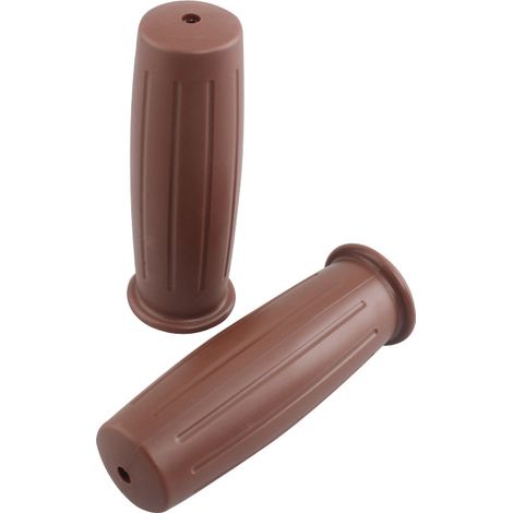 Accessoires universels pour motos : poignées de guidon rétro en caoutchouc marron, compatibles avec les Harley Gliders (1/5)