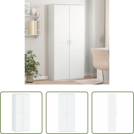 Hochregal - Highboard Weiß 80x35x180 cm Holzwerkstoff (1/5)