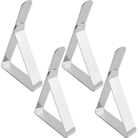 Pinces Nappe Extérieure 4 Pièces en Acier Inoxydable, Attache Nappe Pratique pour Fêtes et Pique Niques, Anti Glissant (1/5)