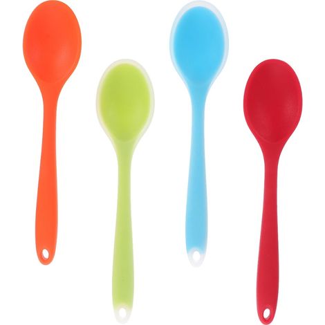Cuillère En Silicone - 20,5 X 4,5 X 1,5 Cm - Pour Cuisine Maison Et Préparations Alimentaires - Lot De 4 (1/5)