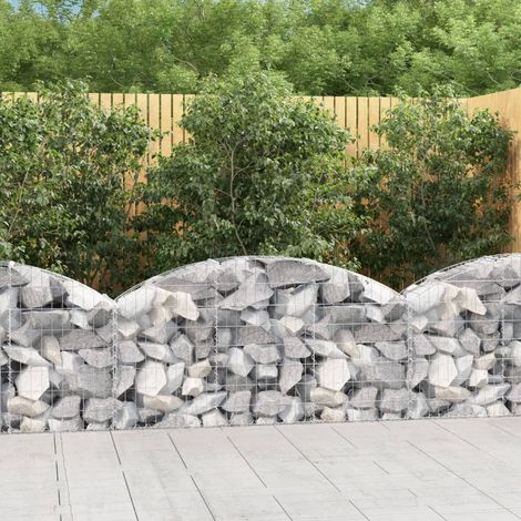 Gabion à arc élevé 150 x 30 x 60/80 cm en fer galvanisé