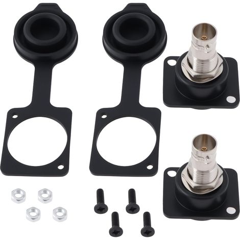 Lot de 2 connecteurs BNC D-Type 75 Ohm pour vidéo SDI 31 x 26 mm Noir (1/5)