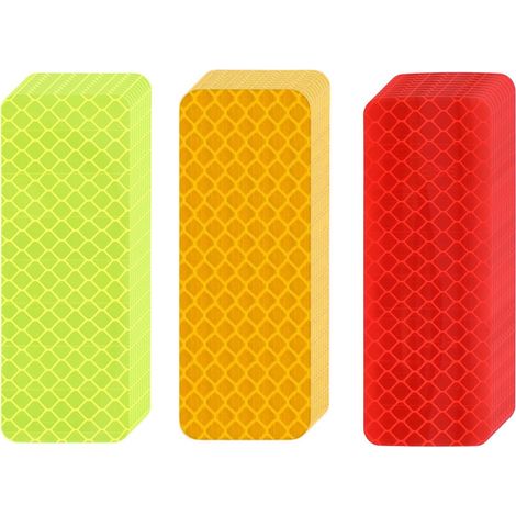 Bandes Réfléchissantes Autocollantes - Haute Visibilité - Pour Casque Moto Vélo Voiture - 36 Pièces Argent Jaune Rouge (1/5)