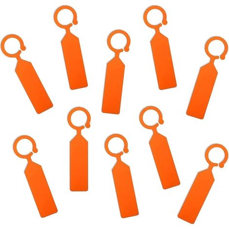 100 étiquettes pour plantes en plastique épais - Imperméables - Marqueurs à suspendre de 11 cm pour plantes en pot (Orange) (1/4)