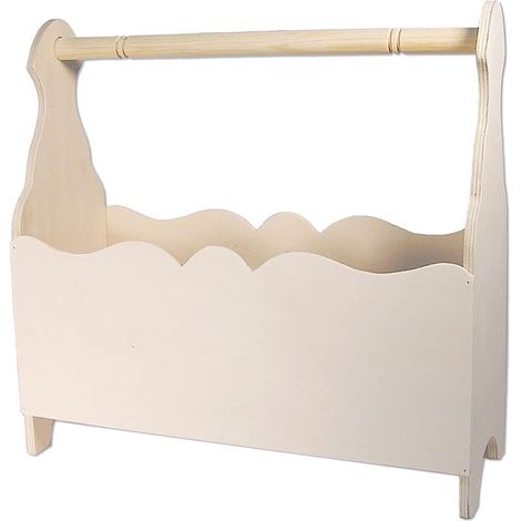 Porte-revues en contreplaqué de placage 38 x 14 x 6 cm.