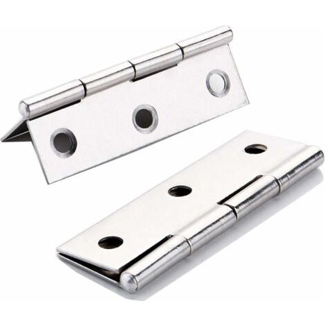 AIMOONSA 10 pcs en acier inoxydable meubles de maison matriel Charnire de porte Long 75 mm x 50 mm (1/4)