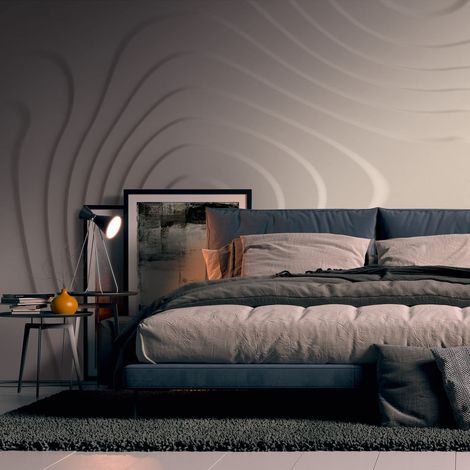 Fotomural Profhome 382921 papel pintado vinílico estampado en caliente tejido non tejido liso 3D mate beige marfil 3,71 m x 2,8 m