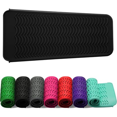 Tapis En Silicone - Résistant À La Chaleur Jusqu'à 238 °C - Pour Fer À Lisser Et Fer À Boucler - Pochette De Voyage - 1 Pièce (1/5)