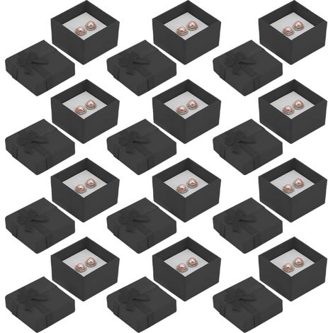 24pcs Small Cardboard Gift Boxes for Jewellery Rings Earrings Stud Earrings with Bow Mini Gift Boxes for Earring Packaging Black (1/5)