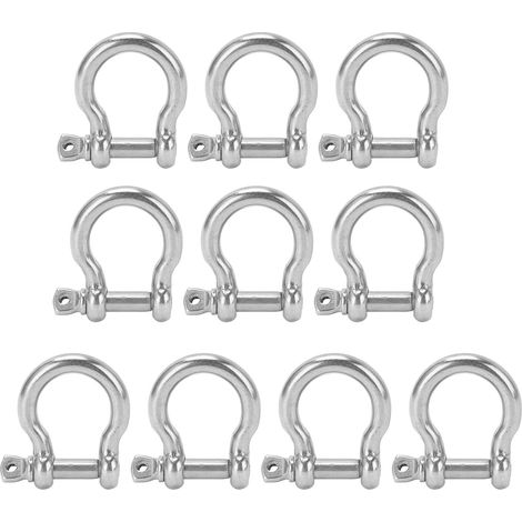 Ortviai Équerres d'ancrage en acier inoxydable 304, forme de fer à cheval, M5, 10 pièces, charge maximale 100 kg
