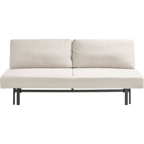 Schlafsofa 3-Sitzer ROYKKA Stoff Cremeweiß
