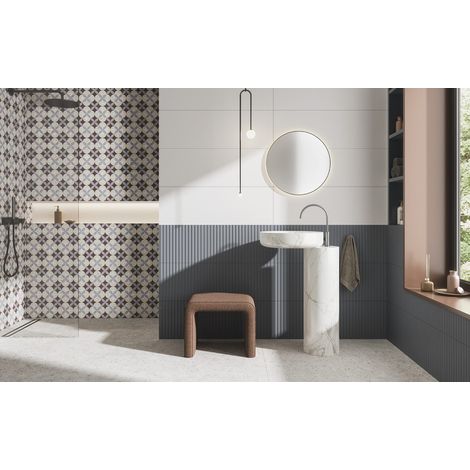 Blois – Azulejo de pared pasta blanca · interior - Arena - 30x90 cm Relieve Linea (pared) - Palet · 54 cajas (58,32 m²) (1/5)