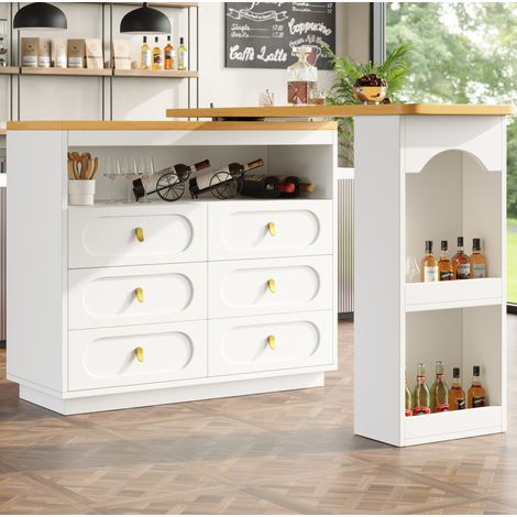 tavolo pranzo allungabile 137 203 cm girevole bianco OKMYHOME (1/5)