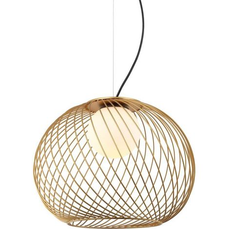 Italux Clarisa - Lámpara colgante moderna dorada 1 luz con pantalla blanca, E27 (1/3)
