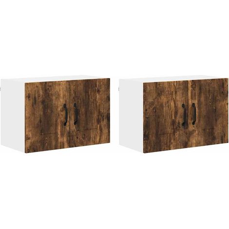 Meuble mural de cuisine,Armoire de cuisine 2 pcs Chêne fumé 60 x 31 x 40 cm CFW59970 (1/5)
