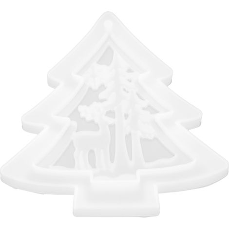 Moule en silicone résistant déchirure durable pour résine, ornement sapin de Noël élan, moule à artisanat DIY (1/5)