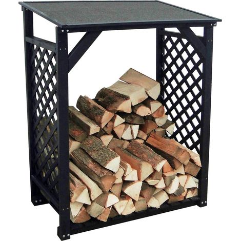 Bûcher treillis en bois Black edition Simple (1/4)