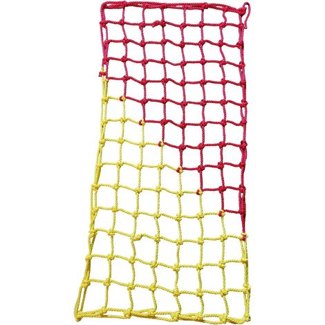 Filet D'escalade pour Enfants Polyester Corde Ladde Filet de Protection pour Aire de Jeux Anti-Chute, Parcours D'obstacles, BalançOires, Cabane Dans les Arb(Size:152304cm(510ft),Color:rouge / jaune) (1/5)