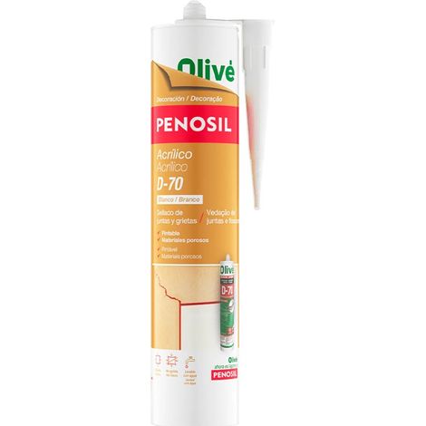 Sellador Acrílico C-10 Sin Olor, Pintable, 300 ml para Juntas y Grietas Interiores y Exteriores, PENOSIL