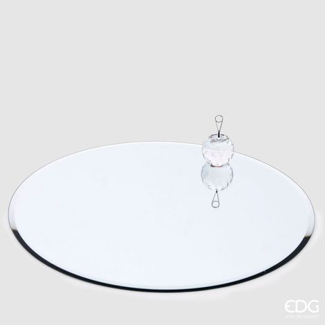 EDG Enzo De Gasperi Base Specchio Rotondo D 35 Cm Silver Vetro
