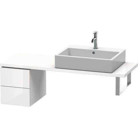 Duravit L-Cube Armoire basse pour console, largeur 320mm, profondeur 477mm, 2 tiroirs, Coloris: Décor blanc brillant - LC582502222 (1/4)