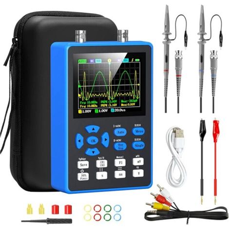 Digitales Oszilloskop DSO2512G mit 2-Kanal-Signalgenerator, 120 MHz Bandbreite, 500 Hz Abtastrate, 2,8-Zoll-Bildschirm
