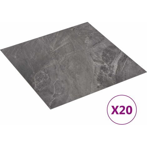 vidaXL Self-adhesive Flooring Planks 30.5 x 30.5 cm 20 pcs PVC Black (1/3)