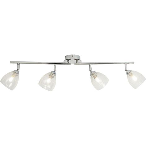 Litecraft Sylvan Spotlight Bar Crackle-Effect Glass 4 Light - Polished Chrome (1/5)