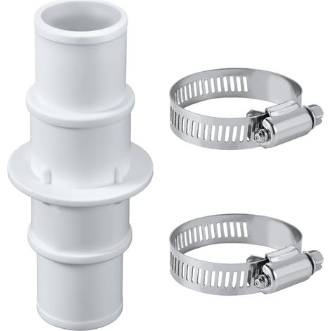 Raccord de tuyau de piscine avec 2 colliers de serrage en acier inoxydable, adaptateur de tuyau de piscine de 32 mm ou 38 mm, convient aux tuyaux d'aspirateur de piscine et de pompe de filtration. (1/5)