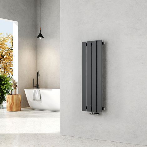EMKE Radiadores de agua caliente de acero Tubo Plano Horizontal Antracita 90x30cm Monocapa