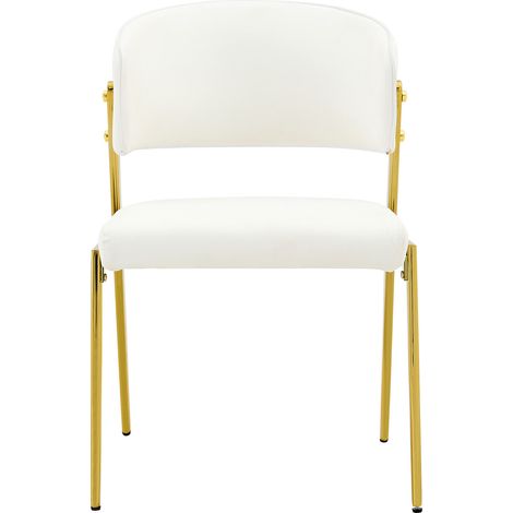 CHICFURN Silla de comedor lote de 2 78 x 47 x 51 cm PU blanco, respaldo ergonómico (1/5)