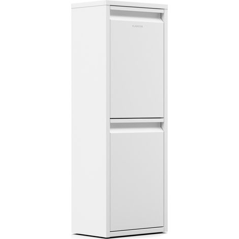 Klarstein Poubelle Double - 36 L Tri Sélectif Cuisine, 2 Compartiments 18 L, Acier Inoxydable, Design Mural Compact, Portes Séparées, Montage Inclus, Blanc