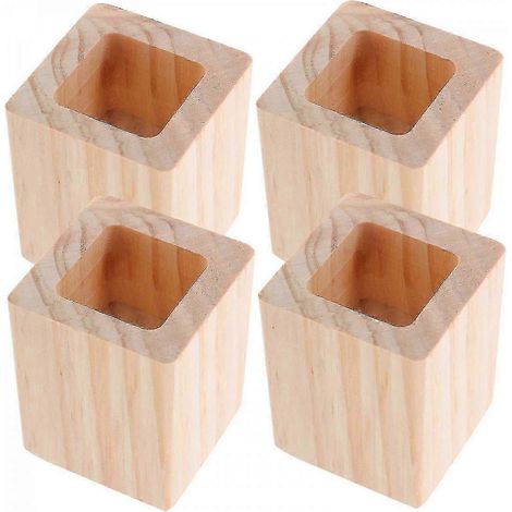 Ensemble de 4 coussins rehausseurs de meubles en bois massif, compatibles avec les canapés et les lits. (1/5)